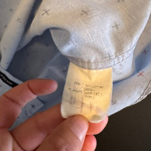 Molokai Blue Plane Printed Short Sleeve Button Up Shirt, Casual Wear, Size Large - Picture 4 of 6